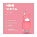 Stainless steel pink fox bottle with silicone head, 6.7oz capacity, leakproof, includes silicone straw, and BPA free.