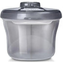 Avent Formula Dispenser & Snack Cup in grey, featuring a secure lid and transparent container for easy visibility.