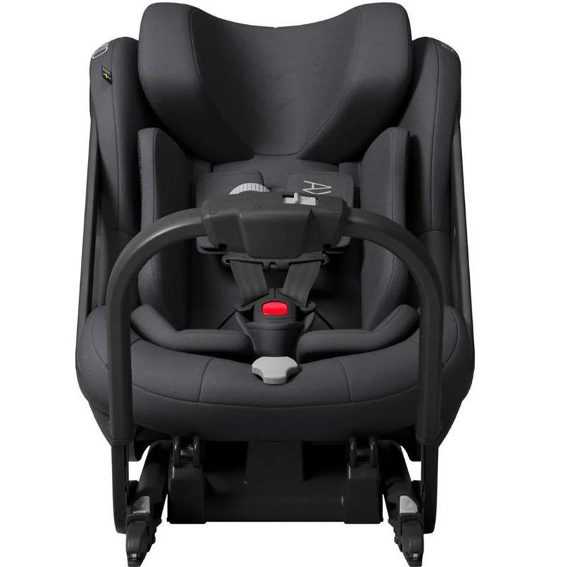 Axkid ONE 3 Extended Rear-Facing Car Seat in Arctic Mist Grey, featuring a comfortable design and safety harness system.