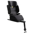High back booster car seat with adjustable headrest and armrests, in Arctic Mist Grey color, designed for child safety.
