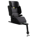 High back booster car seat in Arctic Mist Grey with adjustable headrest and harness system for child safety.