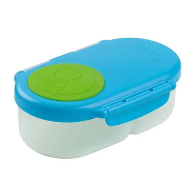 B.box Snackbox in Ocean Breeze color features a blue and green design, ideal for storing snacks securely.