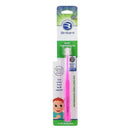 Brilliant Baby Toothbrush in pink packaging, designed for infants 4-24 months, features soft bristles and a child-friendly grip.