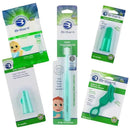 Five-piece Baby Buddy Oral Care Kit featuring toothbrushes, teething brush, and tooth tissues for infants.