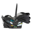 Baby Jogger City Go 2 Vbl car seat in slate color with safety instructions, adjustable handle, and padded interior.