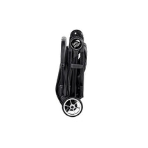 Baby Jogger City Tour 2 Single Stroller in Pitch Black, shown in a folded position with a silver wheel visible.