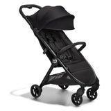 Baby Jogger City Tour 2 Ultra-Compact Travel Stroller in Eco Black with a sleek design and adjustable canopy.