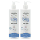 Two bottles of Baby Jolie Body Lotion, 11 oz, each with a pump top, labeled hypoallergenic and dermatologically tested.
