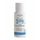 Travel-size Baby Jolie 2-in-1 Hair and Body Wash, 2oz, featuring a tear-free formula, paraben-free, and natural ingredients.