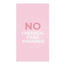 No chemical PABA paraben label on a pink background, emphasizing ingredients in Baby Jolie - Baby 2 In 1 Hair And Body Wash.