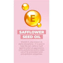 Safflower seed oil benefits highlighted with Vitamin E benefits for skin defense against external aggressors.