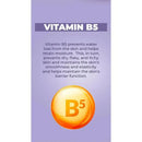 Vitamin B5 benefits for skin: prevents moisture loss, maintains smoothness, elasticity, and skin barrier function.