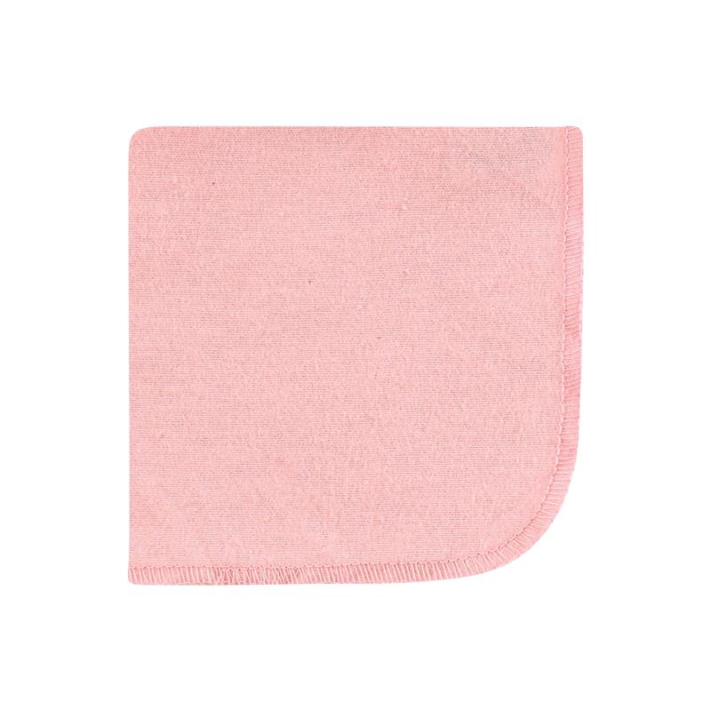 Flannel washcloth in soft pink color, part of the Baby Vision 10Pk, ideal for infant care and bathing.