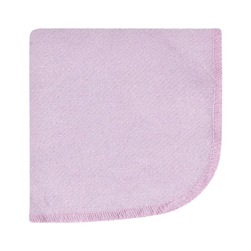 Purple flannel washcloth with a soft texture and rounded edges, designed for baby care and cleaning.