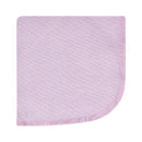 Purple flannel washcloth with a soft texture and rounded edges, designed for baby care and cleaning.