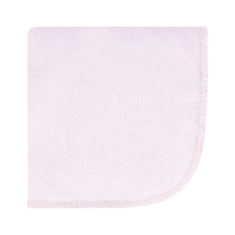 Flannel washcloth in soft purple color, featuring a delicate floral design, ideal for baby care.