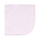 Flannel washcloth in soft purple color, featuring a delicate floral design, ideal for baby care.