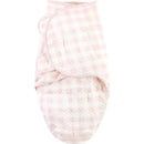 Quilted cotton swaddle wrap in pink checkered design from Hudson Baby, designed for infant comfort and security.