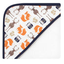 Cotton-rich hooded towel featuring a playful orange fox design, ideal for wrapping babies after bath time.