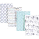 Baby Vision - Hudson Baby Unisex Baby Cotton Flannel Burp Cloths, Gray Elephant Image 1