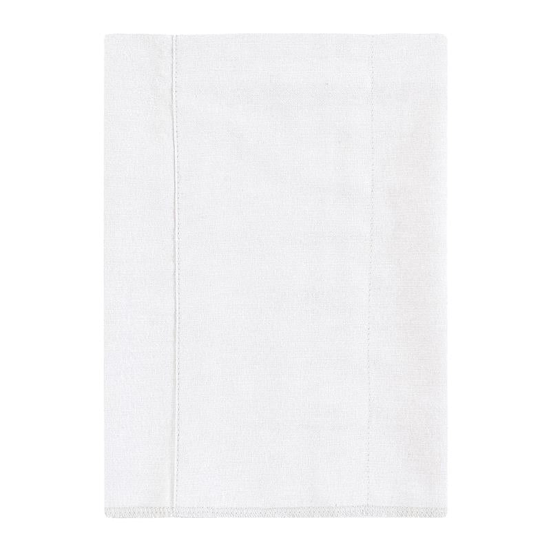 White cotton flannel burp cloth, featuring a simple design, suitable for unisex baby use.