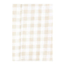 Neutral beige and white checkered cotton flannel burp cloth from Hudson Baby, designed for unisex baby use.