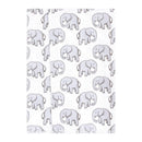 Cotton flannel burp cloth featuring repeating gray elephant patterns, designed for unisex baby use.