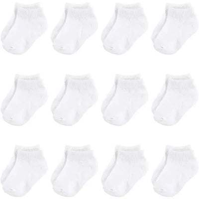 Baby Vision - Baby Girls' Cotton Rich Newborn and Terry Socks, White No-show, 6-12M, 12Pk Image 1