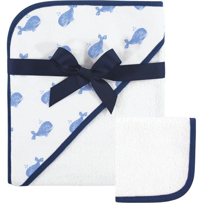 Baby Vision - Hudson Baby Unisex Baby Cotton Hooded Towel and Washcloth, Whale Image 1