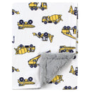 Baby Vision - Hudson Baby Unisex Baby Plush Blanket with Furry Binding and Back, Construction Image 1