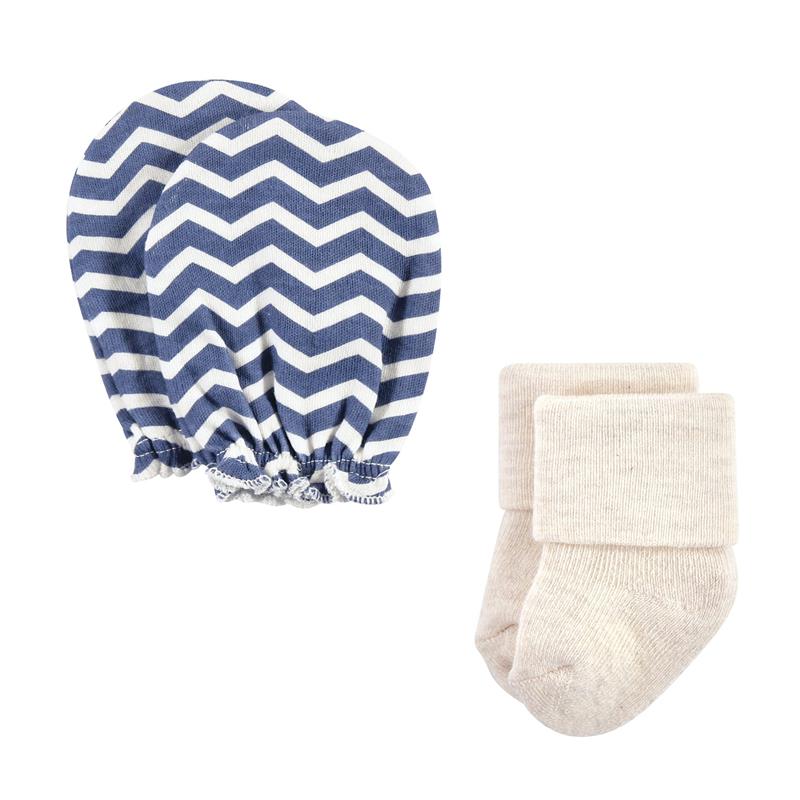 Baby Vision - Hudson Baby Unisex Baby Socks and Mittens Set, Woodland Boy, 0/6M Image 6