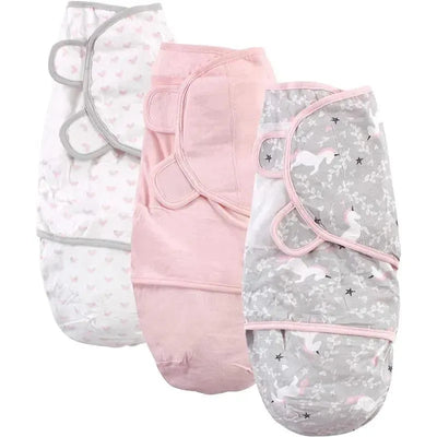 Baby Vision - Hudson Baby Unisex BabyCotton Swaddle Wrap, Grey Unicorn, 0-3 Months Image 1