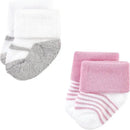 Ballerina-style newborn socks for girls, featuring gray and pink options, suitable for ages 6-12 months, 8 pairs.
