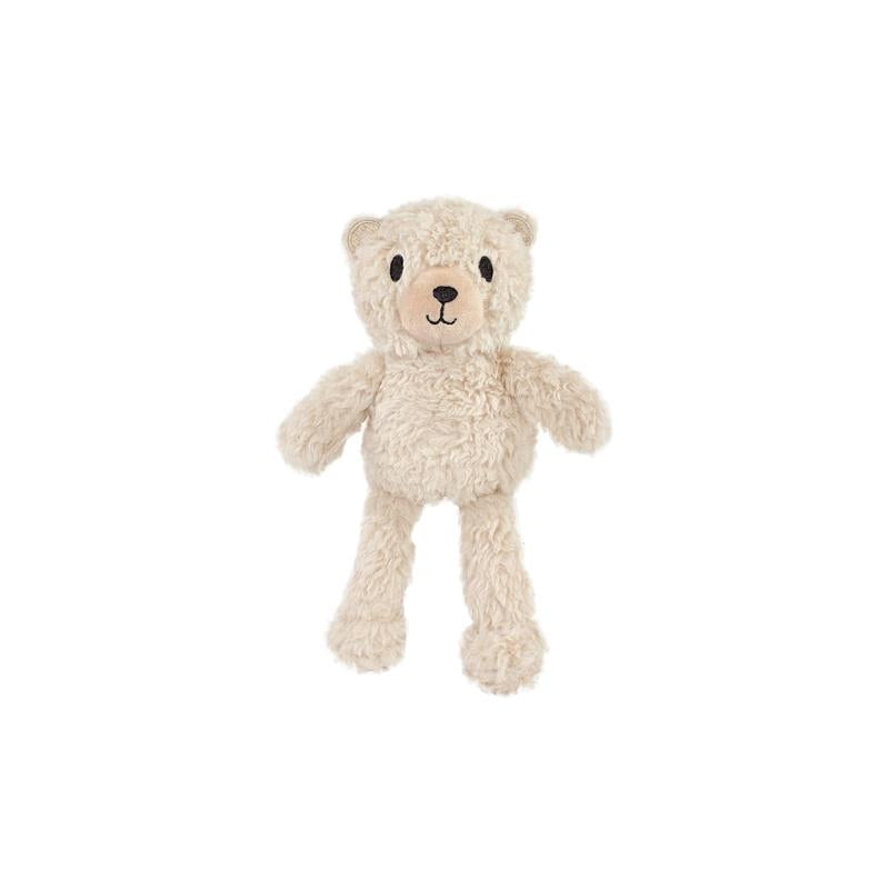 Plush beige bear toy with a cute facial expression, perfect for cuddling and comforting babies.