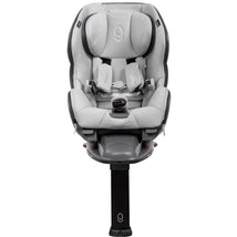 Classic Convertible Car Seat by Babyark in Charcoal Grey and Glacier Ice, with adjustable harness and base for safety.