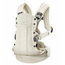 BabyBjorn Baby Carrier Harmony in cream color made of breathable 3D mesh, featuring adjustable straps and secure buckles.
