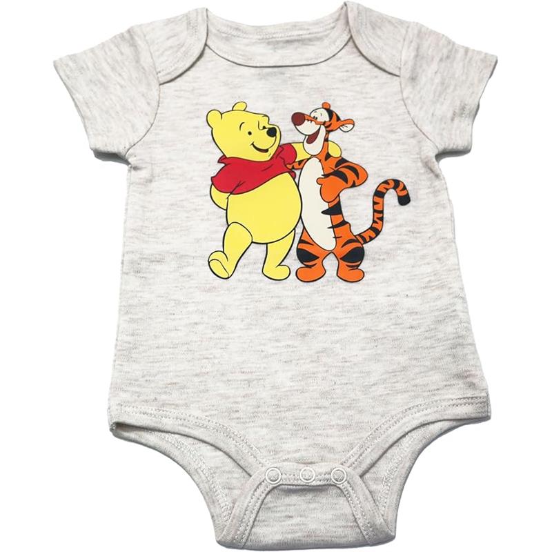 Light grey bodysuit featuring a colorful illustration of Winnie the Pooh and Tigger together.