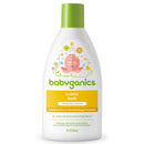 Babyganics Bubble Bath in Chamomile Verbena, 9 oz, features a tear-free formula, pediatrician tested, with a colorful octopus design.