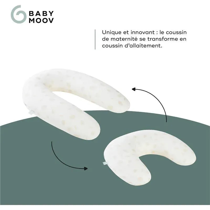 2-in-1 Babymoov B.Love pillow transforms from a maternity cushion to a nursing cushion, with a soft, organic design.
