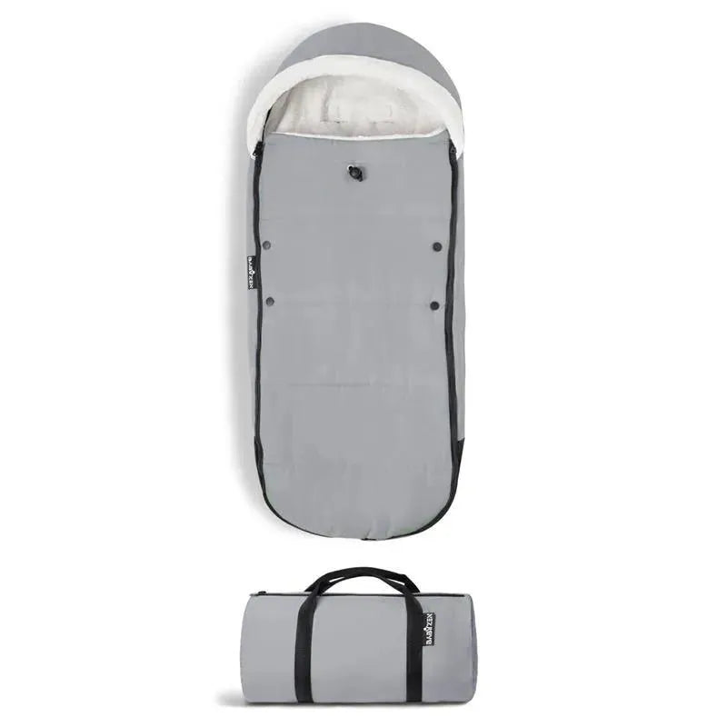 Footmuff in stone color for Babyzen Yoyo, featuring a soft lining and a compact storage option with handles.