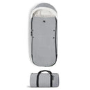 Footmuff in stone color for Babyzen Yoyo, featuring a soft lining and a compact storage option with handles.