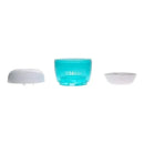 Bbluv Uvi 4-In-1 Portable Pacifier and Nipple UV Sterilizer, featuring a clear aqua container and white lid.