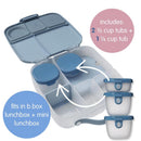 Silicone snack tubs in forest color, featuring two ½ cup and one ¼ cup containers, designed to fit in B.box lunchboxes.