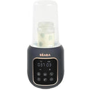 5-in-1 Beaba Multi Milk Baby Bottle & Food Warmer in Midnight, featuring a digital display and a bottle inside.