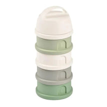 Beaba Formula Snack Container in Sage color, featuring a stackable design with multiple compartments for easy storage.