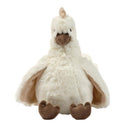 Plush chicken stuffed animal with soft white body, tan wings, and a brown beak, named Peep from Bedtime Originals.