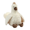 Plush chicken stuffed animal toy with a cream-colored body and soft brown accents. Suitable for children.