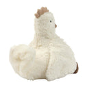 Plush stuffed chicken toy with a soft white body, tan crown, and brown feet, part of the Farmyard Friends collection.