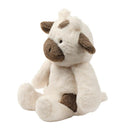 Plush cow stuffed animal toy with a soft, cream-colored body and brown accents, ideal for comforting children.