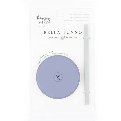 Purple Bella Tunno Happy Sippy Straw Lid with a matching straw, packaged with text indicating it is BPA and PVC free.
